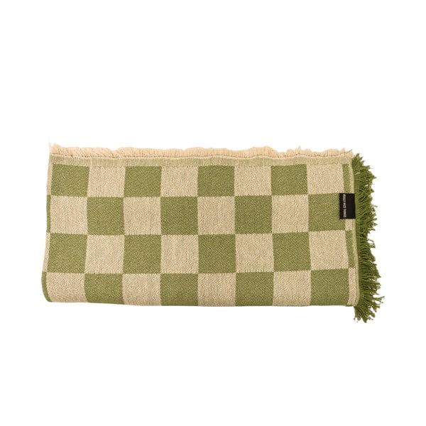 Zaļš/bēšs gultas pārklājs divguļamai gultai 240x240 cm Green Checkerboard – Really Nice Things