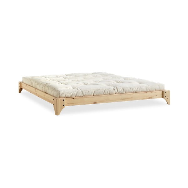 Divguļamā gulta no priedes koka ar matraci Karup Design Elan Comfort Mat Natural Clear Natural, 140 x 200 cm