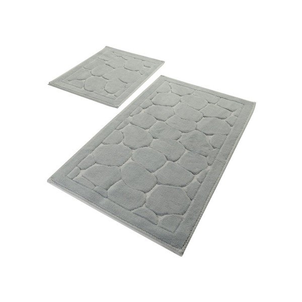 2 pelēku kokvilnas vannas paklājiņu komplekts Confetti Bathmats Parma Grey