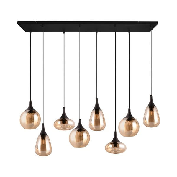 Melna/oranža piekaramā lampa ar stikla abažūru Lumina – Trio-image-4