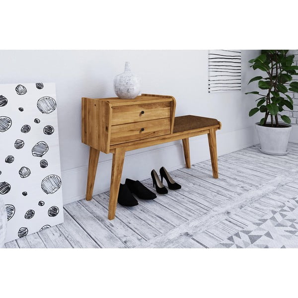 Ozolkoka sols ar atvilktnēm un oranžu sēdekli Retro – The Beds-image-1