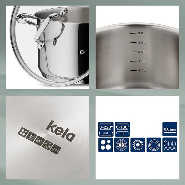 Nerūsējošā tērauda trauks ar vāku Kela Flavoria, ø 20 cm-image-2