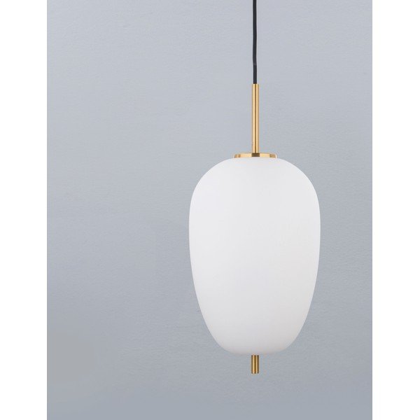 Balta/misiņa krāsas stikla piekaramā lampa ø 27 cm Lato – Nova Luce-image-1