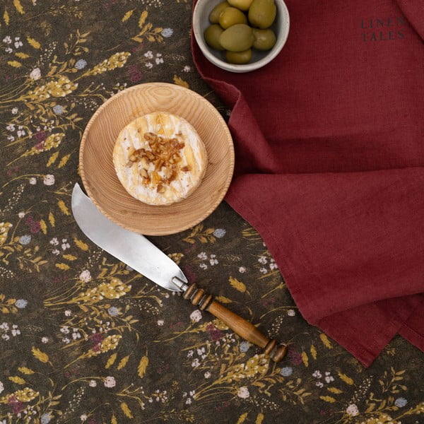 Lina salvetes (2 gab.) 40x40 cm Marsala – Linen Tales-image-1