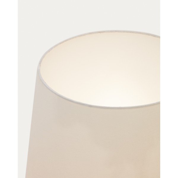 Balta/dabīga toņa stāvlampa ar auduma abažūru (augstums 110 cm) Marga – Kave Home-image-3