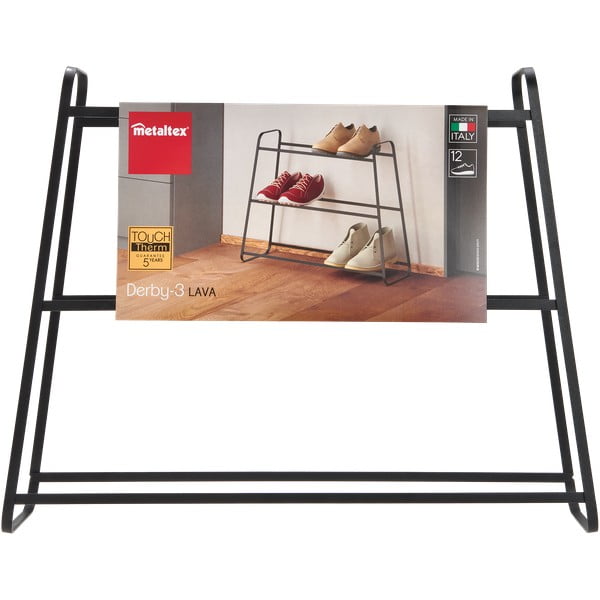Melns trīs līmeņu apavu statīvs Metaltex Derby-image-2