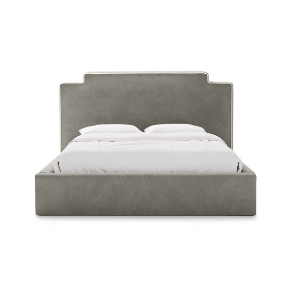 Tumši pelēka polsterēta divvietīga gulta ar veļas kasti ar redelēm 160x200 cm Princess – Micadoni -image-3