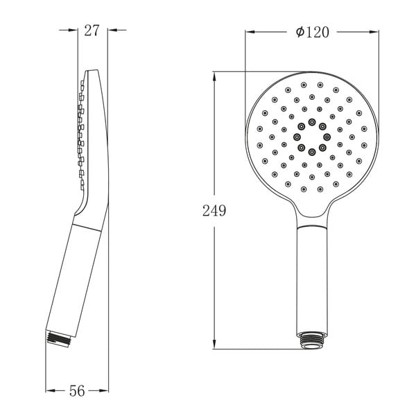 Spīdīgas sudraba krāsas plastmasas dušas galva ø 12 cm – Sapho-image-4
