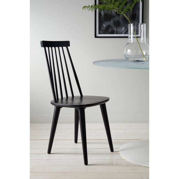 Melni gumijkoka masīvkoka bāra krēsli (2 gab.) (sēdekļa augstums 45 cm) Jolina – Ellos Home-image-1