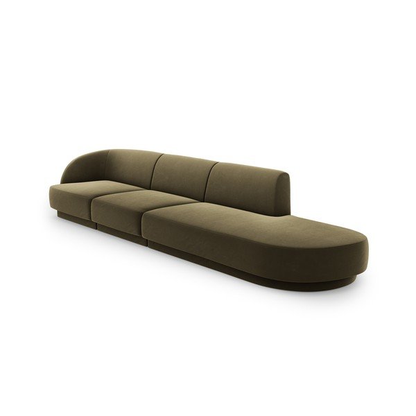 Zaļš samta dīvāns 302 cm Miley – Micadoni Home-image-3