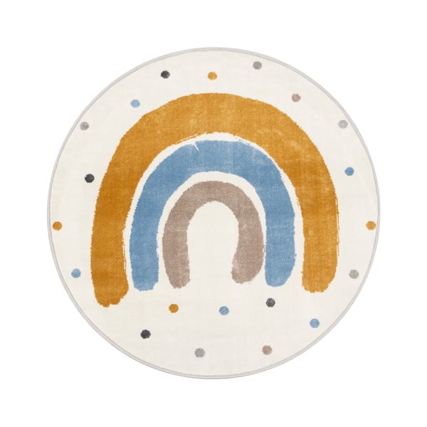 Okera dzeltens/ziloņkaula krāsas bērnu paklājs ø120 cm Joyful Gold – FD