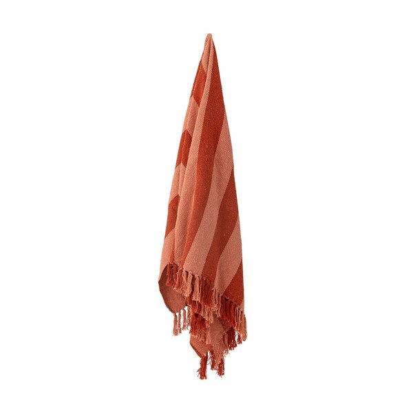 Sarkans atpūtas pleds no pārstrādātas kokvilnas 160x130 cm Frello – Bloomingville-image-3