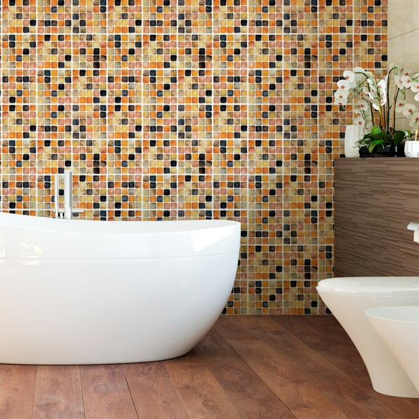 9 sienas uzlīmju komplekts Ambiance Wall Decal Tiles Mosaics Sanded Grade, 15 x 15 cm