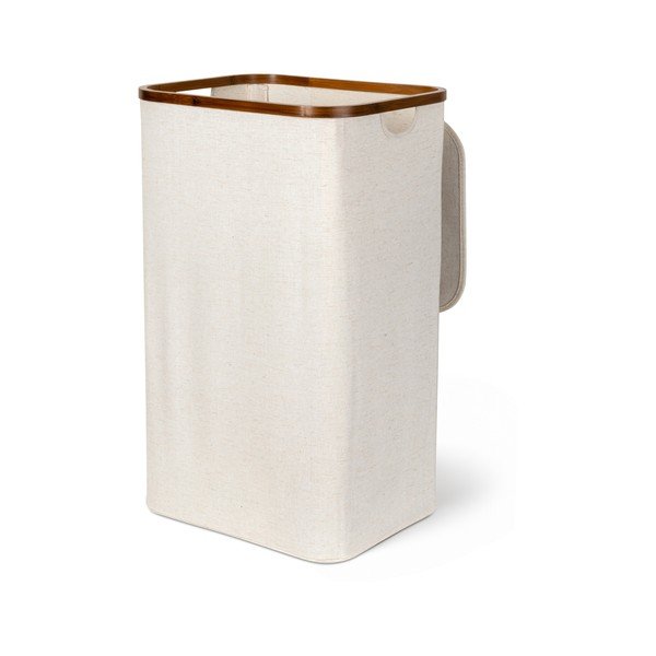 Krēmkrāsas tekstila veļas grozs Bamboo/Linen – Bigso