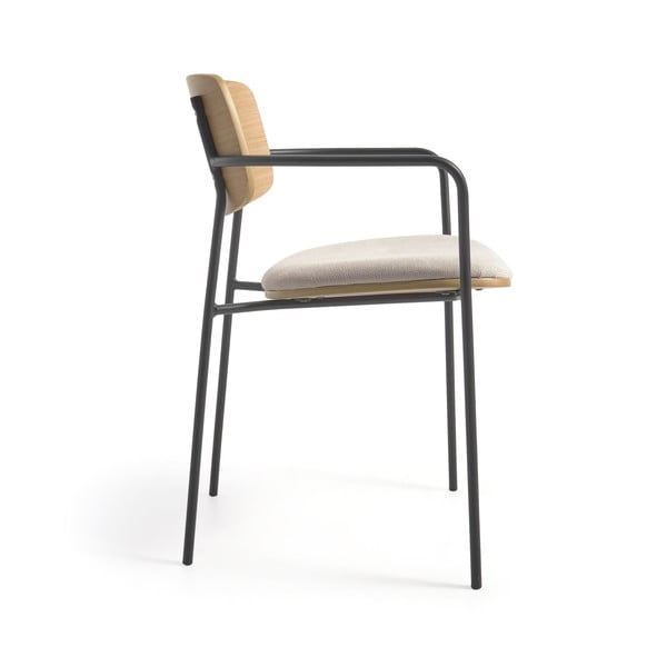 Melns/dabīga toņa pusdienu krēsls Maureen – Kave Home-image-3