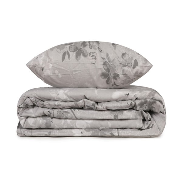 Pelēka vienguļamā gultas veļa no ranforce kokvilnas 140x200 cm Elena – Mijolnir