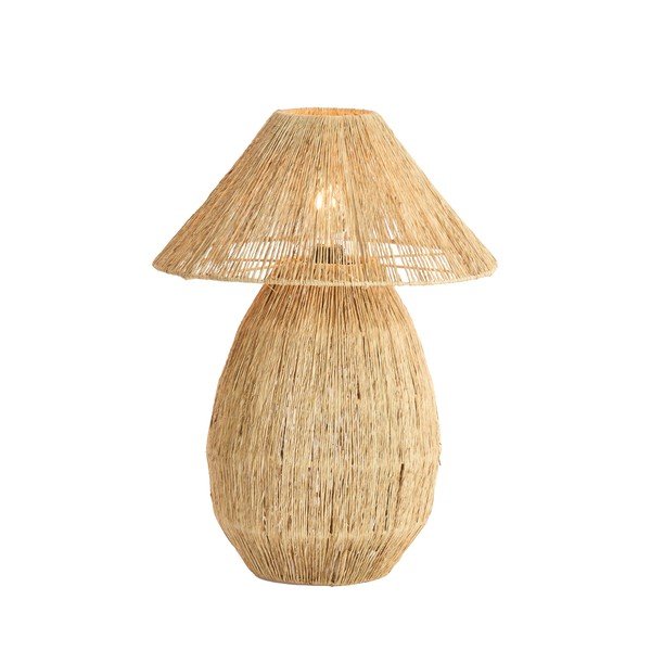 Dabīga toņa galda lampa ar džutas abažūru (augstums 55 cm) Maruva – Light & Living-image-3
