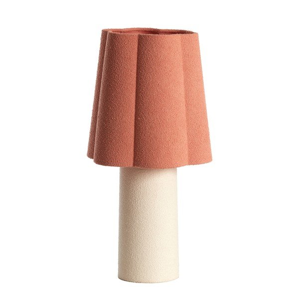 Lašrozā/krēmkrāsas galda lampa ar auduma abažūru (augstums 50 cm) Musaby – Light & Living