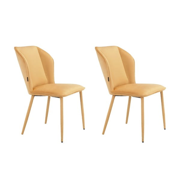 Dzelteni samta pusdienu krēsli (2 gab.) Wilma – Støraa-image-4