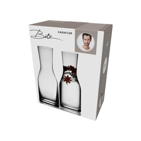 2 kristāla stikla ūdens dekanteru komplekts Bitz Fluidum, 300 ml-image-4
