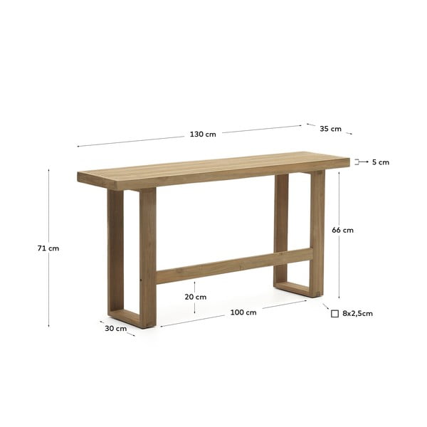 Dabīga toņa masīvkoka dārza sols Canadell – Kave Home-image-4