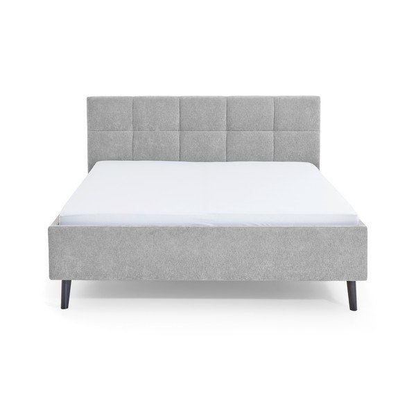Pelēka polsterēta divvietīga gulta bez režģa 180x200 cm Nova – Meise Möbel-image-2