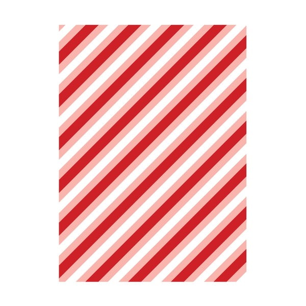 5 sarkanbaltas dāvanu papīra loksnes eleanor stuart Candy Stripes, 50 x 70 cm