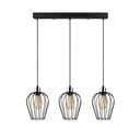 Melna griestu lampa ar 3 spuldzēm Opviq lights Tel Long