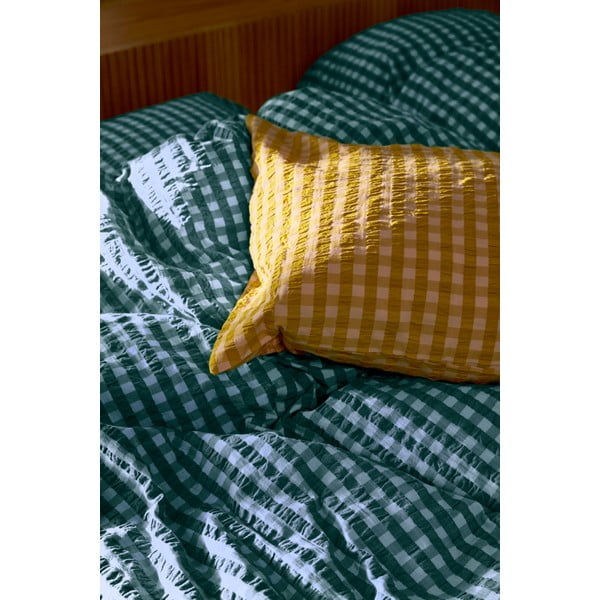 Zaļa/zila vienguļamā gultas veļa no krepa auduma 140x200 cm Bæk&Bølge – JUNA-image-4