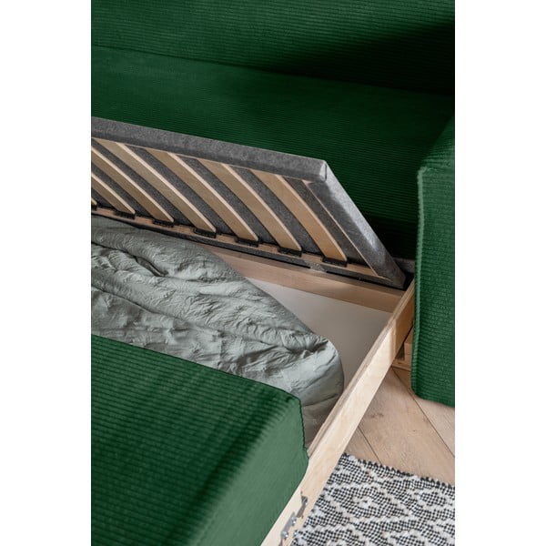 Tumši zaļš izvelkamais dīvāns 168 cm Lucky Lucy – Miuform-image-4