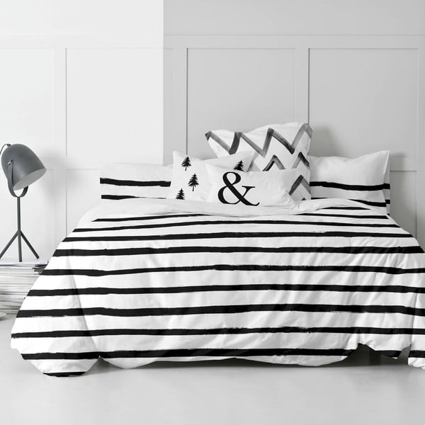Kokvilnas segas pārvalks Blanc Stripes, 140 x 200 cm-image-4