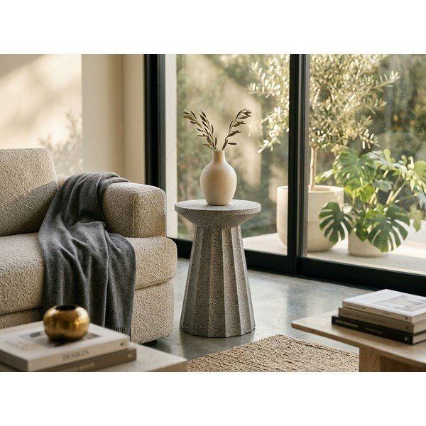 Pelēks tērauda apaļš žurnālgaldiņš ø 30 cm Adelya – Yes Everyday-image-1