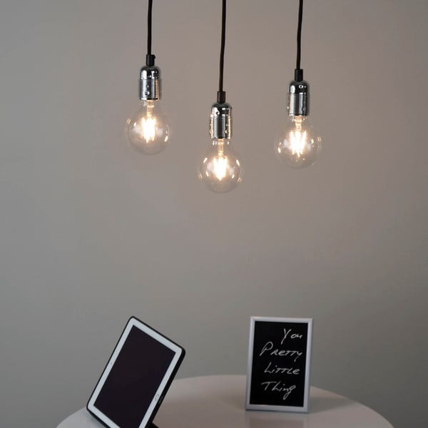 Melna trīsviru griestu lampa ar sudraba detaļām Sotto Luce Uno-image-2