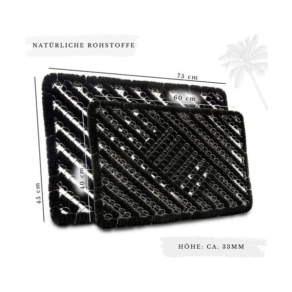 Kokosšķiedras kājslauķis 45x75 cm Coco Black – Hanse Home-image-4