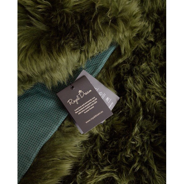 Tumši zaļš aitādas paklājs Royal Dream Zealand Square, 70 x 70 cm-image-2