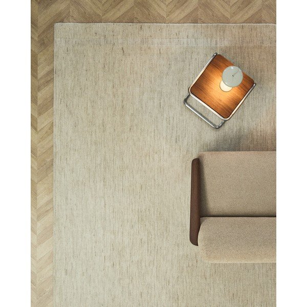 Krēmkrāsas ar rokām darināts vilnas paklājs 200x300 cm Dalena – Kave Home-image-1