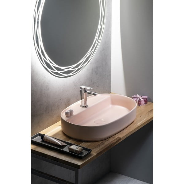 Rozā keramikas izlietne 60x40 cm Infinity Oval – Sapho-image-1