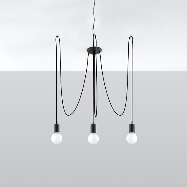 Melna piekaramā lampa 300x300 cm Spider – Sollux-image-3