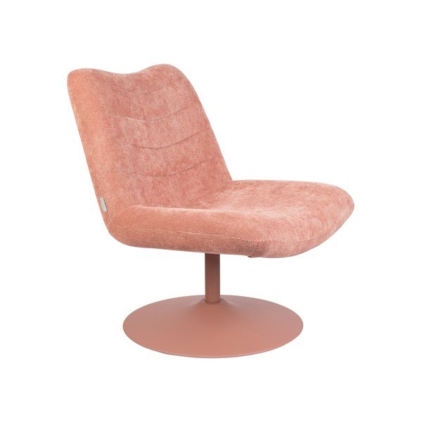 Rozā samta atpūtas krēsls Bubba – Zuiver