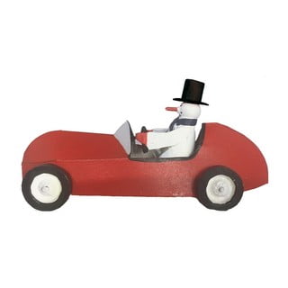 Ziemassvētku figūriņa Snowman in Sportscar – G-Bork