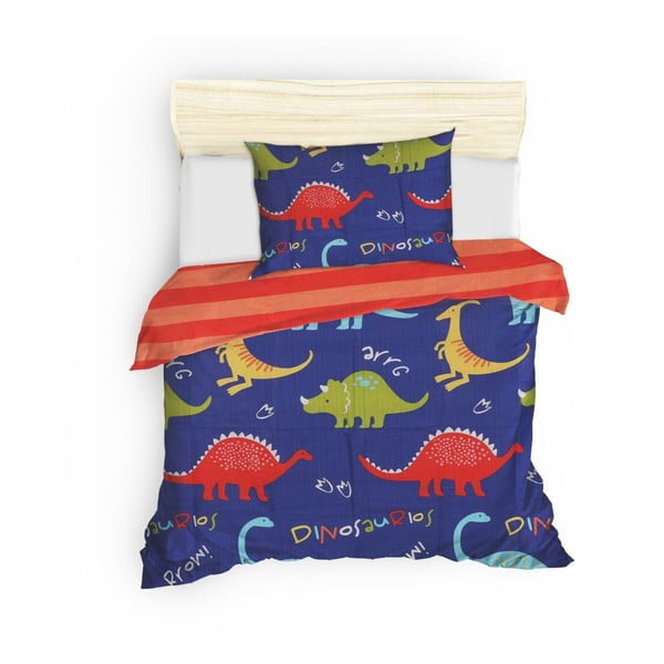 Zila vienguļamā bērnu gultas veļa 140x200 cm Dinazorus – Mijolnir