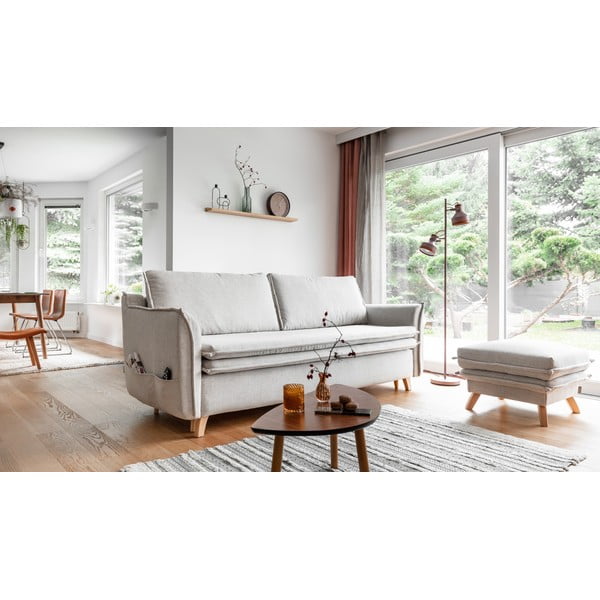 Krēmkrāsas salokāms dīvāns 225 cm Charming Charlie – Miuform-image-4