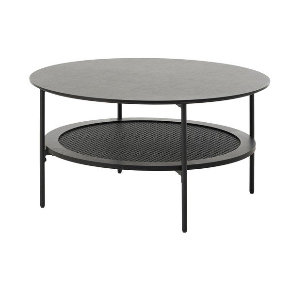 Melns apaļš žurnālgaldiņš ø 80 cm Pensacola – Unique Furniture