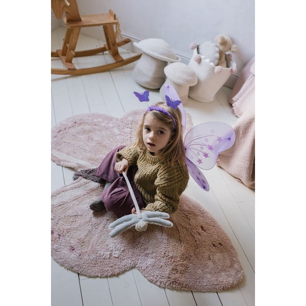 Gaiši rozā/bēšs mazgājams/ar rokām darināts kokvilnas bērnu paklājs 90x120 cm Baby Butterfly – Lorena Canals-image-3