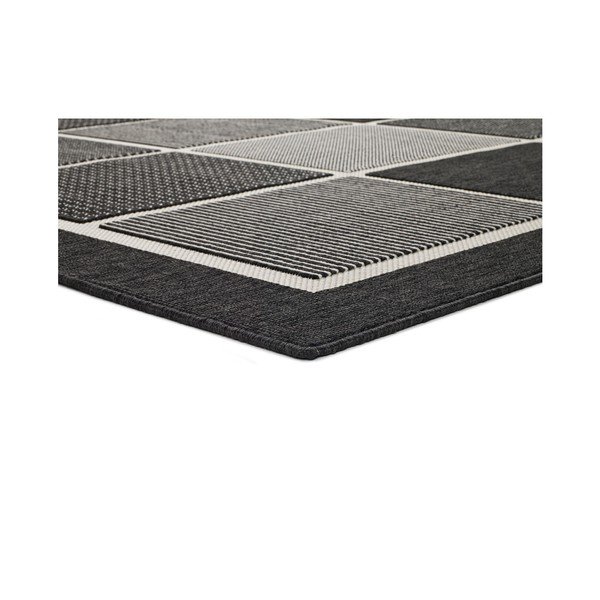 Melns un pelēks āra paklājs Universal Nicol Squares, 120 x 170 cm-image-1
