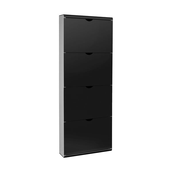 Melns metāla atverams apavu plaukts 51x138x16 cm – Household Pleasure