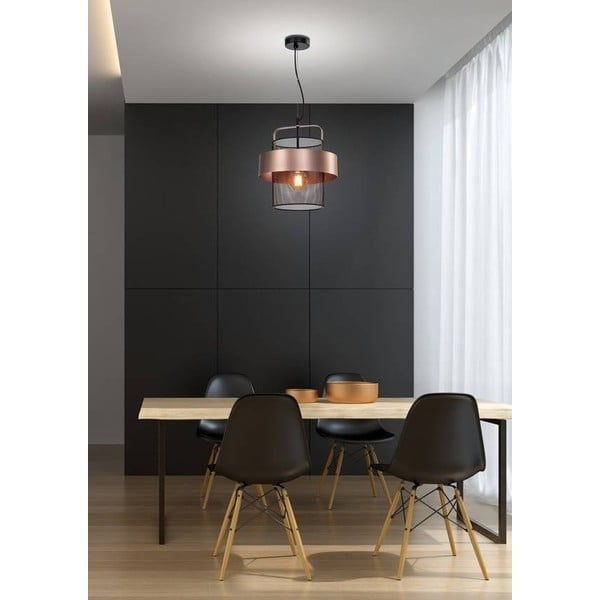 Metāla piekaramā lampa melnā un vara krāsā ø 30 cm Fiba – Candellux Lighting-image-1