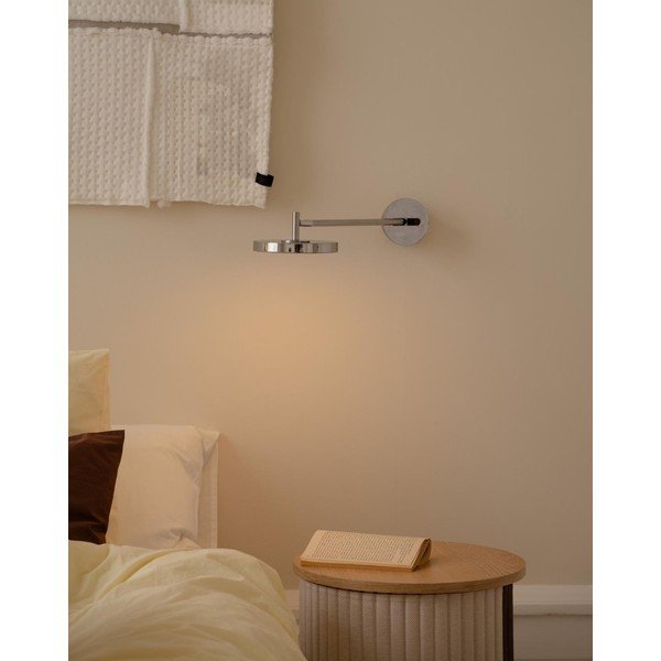 Spīdīgas sudraba krāsas LED sienas lampa ar saliekamu konstrukciju/ar regulējamu spilgtumu ar vadu ø 15 cm Asteria Wall Long – UMAGE-image-3