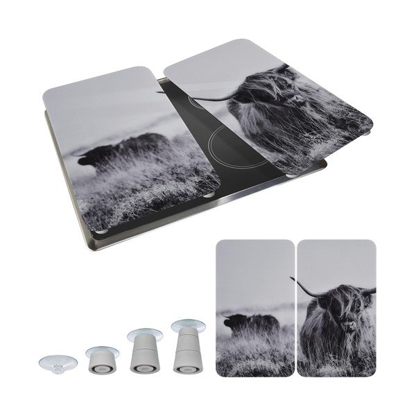 Rūdīta stikla plīts aizsargplāksnes (2 gab.) 30x52 cm Universal Highland Cattle – Wenko-image-3