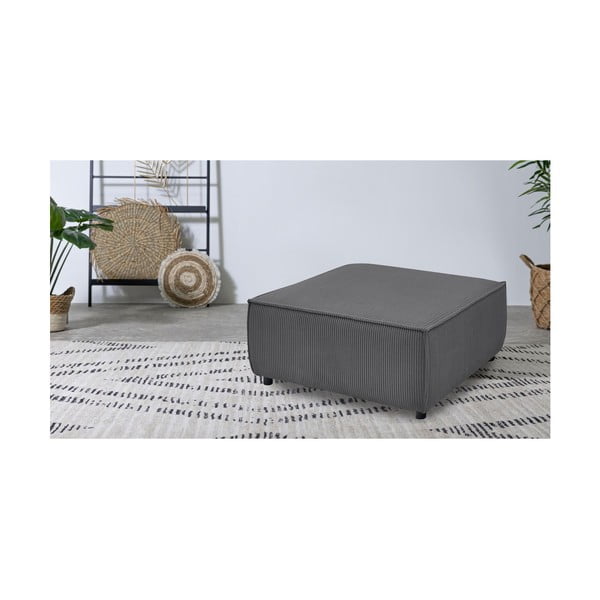 Tumši pelēks velveta kāju soliņš Nihad modular – Bobochic Paris-image-1